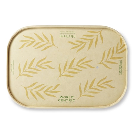 World Centric Paper Lids for Containers, 4.7 x 6.8, Natural, Paper, 300PK CTL-NT-16